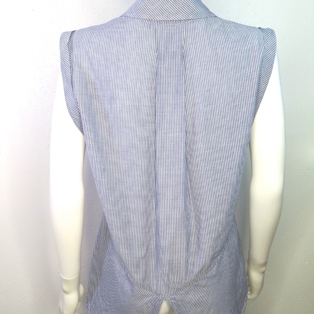 Sam Edelman Stripped Split Back Button Up Shirt L - image 3